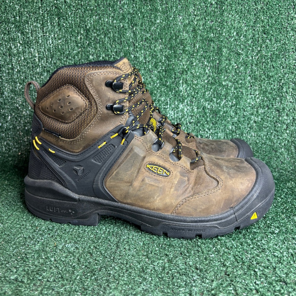 KEEN Utility Dover Waterproof Gorpcore Brown Leather Work Boot Mens 12EE Wide
